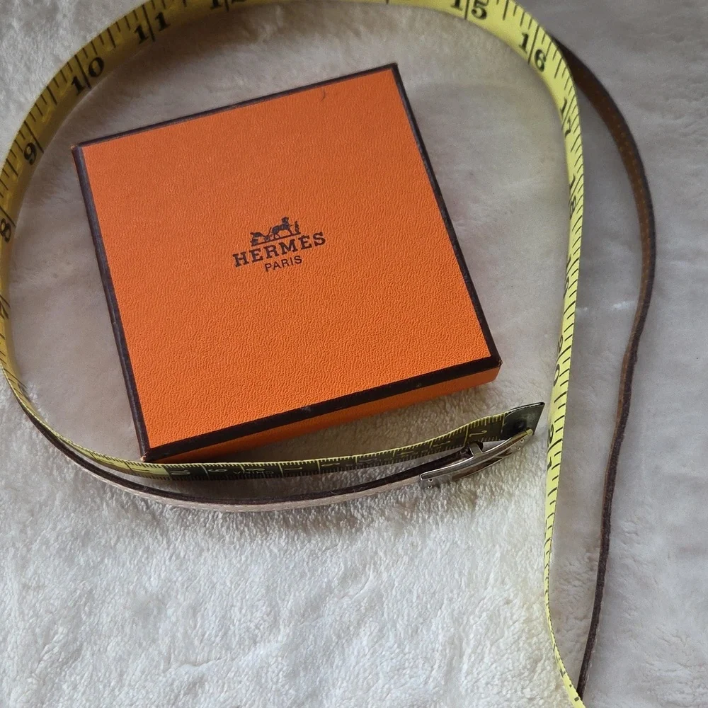 Hermès Blush Pink Leather Wrap Bracelet 24